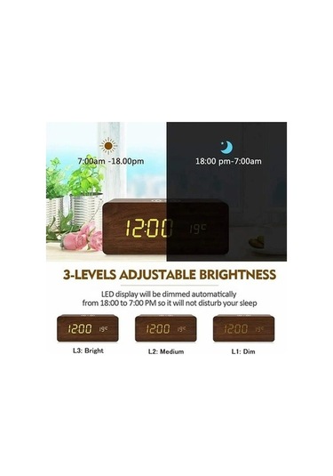 Trendooze Zaman, Ut Tarih, Şarjlı Saat, Kablosuz Dijital Çalar Ahşap Mu