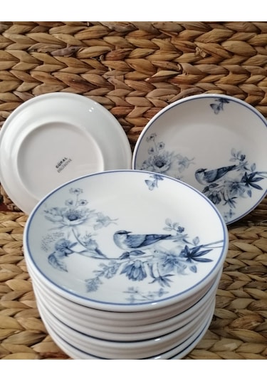 Güral Porselen Kuş Model 19 Cm 12 Adet Pasta Tabak