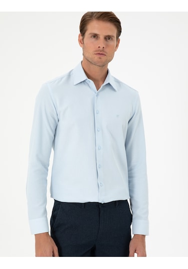 Pierre Cardin Erkek Açık Mavi Gömlek Desenli 50294732-vr003 Açık Mavi
