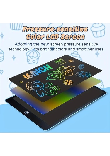 Userfriendly11 Kızlar Ve Erkekler İçin 16 İnç Lcd Yazı Tahtası Pembe Stilus Kalem Çizim Pad Eğitici Hediye