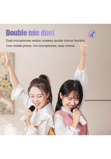 Besthome1 Beyaz Led Işıklı Bluetooth Hoparlör, Mikrofonlu Ktv Seti - Ev Ve Parti İçin Mükemmel