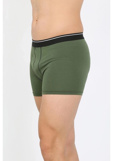 Giyim Erkek Pamuk Likralı Boxer Haki Haki