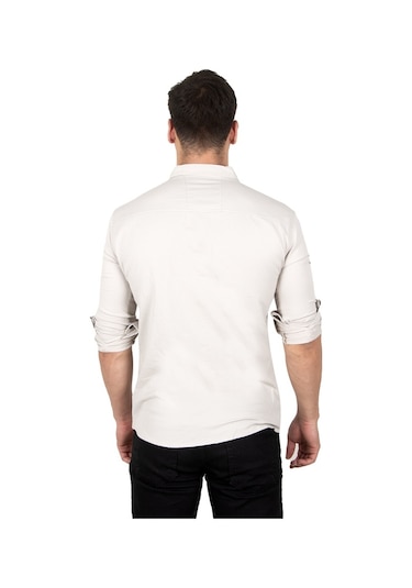 Deepsea Erkek Bej Çıtçıtlı Kot Gömlek 2300419 Bej