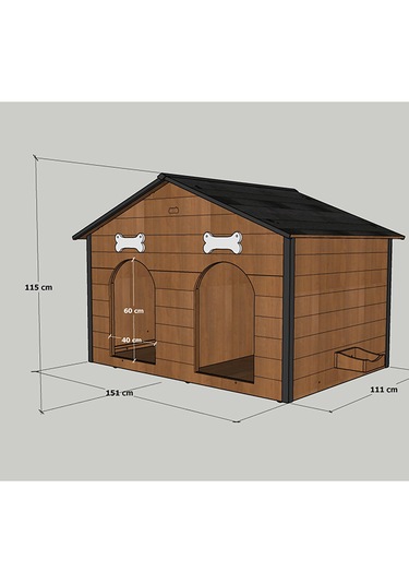 Mandu Isı Yalıtımlı 2 Bölmeli Köpek Kulübesi