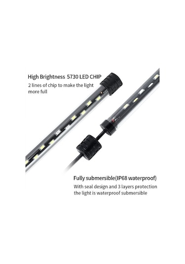Novahub Altı Led Akvaryum Aydınlatması - Ip68 Su Geçirmez, 3 Renk Seçenekli, Enerji Tasarruflu Çok Renkli, Güçlü Modüllü Çok Renkli