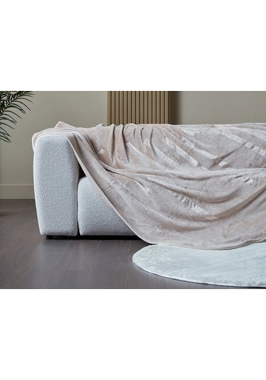 Doqu Embos Battaniye Perlina Çift Kişilik Krem