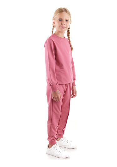 Ahengim Kız Çocuk Back To School Pamuklu Trend Eşofman Takımı Ak2529 Gül Kurusu