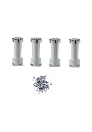 Ayarlı Mutfak Baza Ayağı Plastik Beyaz 8-9cm 4 Adet