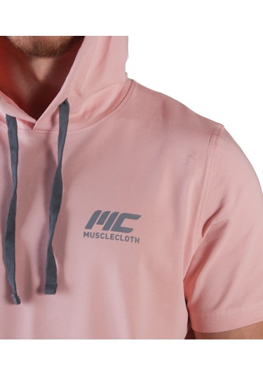 Musclecloth Mc-x Kapüşonlu Kısa Kollu Sweatshirt Somon Somon