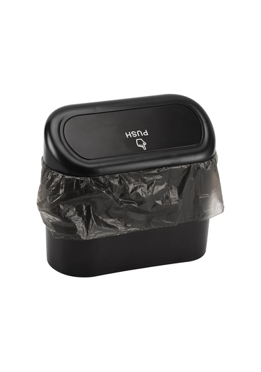 Kapaklı Araba Çöp Kutusu, Plastik Çöp Torbalı Mini Otomatik Çöp Kutusu Çöp Düzenleyici, Araç, Ev, Ofis İçin Araba Çöp Konteyneri