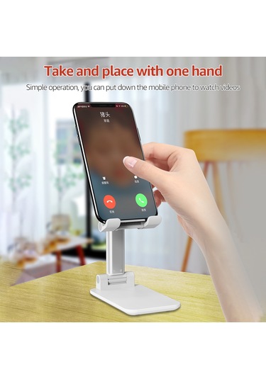 Singree Ayarlanabilir Katlanabilir Telefon Ve Tablet Standı - Tüm Modellerle Uyumlu Siyah