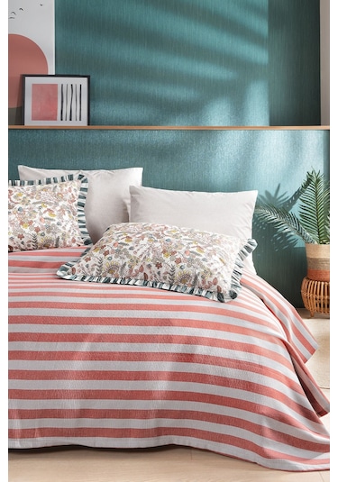 Yataş Otto Tek Kişilik Pike Takımı - Kiremit