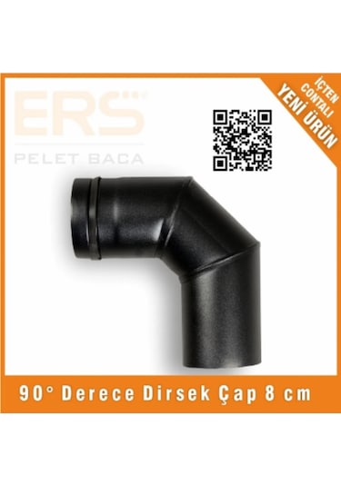 Ers Baca 90 Derece Dirsek - Pelet Baca 8 Cm Ø 80 Mm