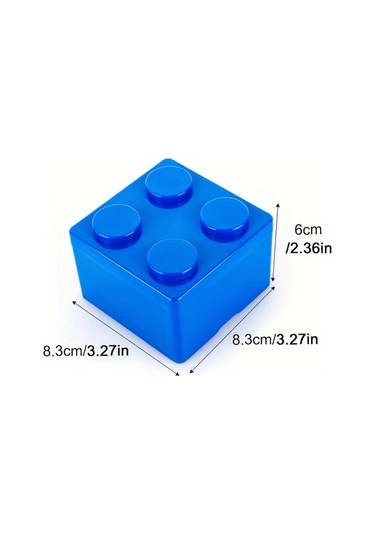 Zhanglei001 Mavi Kare Yaratıcı Lego Kozmetik Organizatörü, Plastik Makyaj Saklama Kutusu, Kompakt Masaküstü Aksesuar Mavi