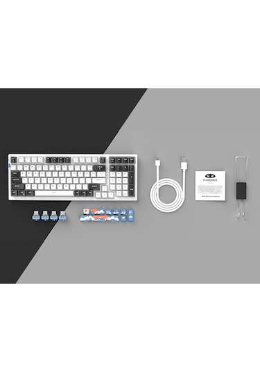Magegee Sky98 99 Tuş Kablosuz Rgb Hot-swap Gasket Siyah-beyaz Gaming Klavye