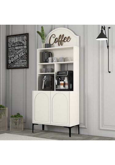 Lyon Kahve Köşesi 80cm - Krem / Siyah