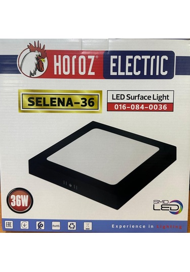 Horoz 36 Watt Siyah Kasa Kare 30x30 Led Panel Günışığı