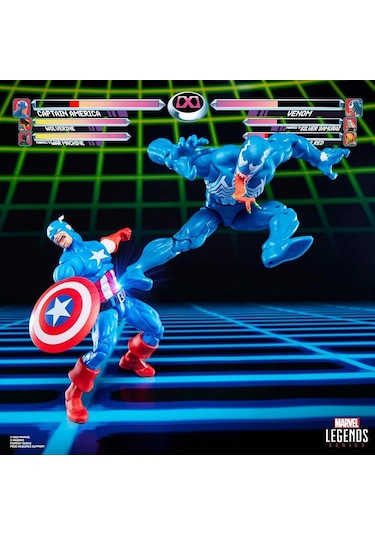 Hasbro Marvel Legends Gamerverse Captain America Vs Venom Retro Video Game İkili Aksiyon Figür Seti