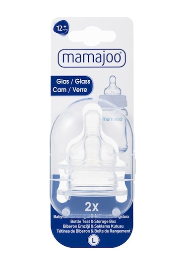 Mamajoo 2'Li Silikon Cam Biberon Emziği 12 Ay+
