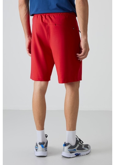Tommylife Tommy Life Kırmızı Gizli Fermuar Arka Cepli Bağcıklı Standart Kalıp Erkek Şort - 81136 Kırmızı