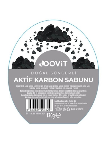 Dovit Aktif Karbon Doğal Süngerli Sabun 130 G