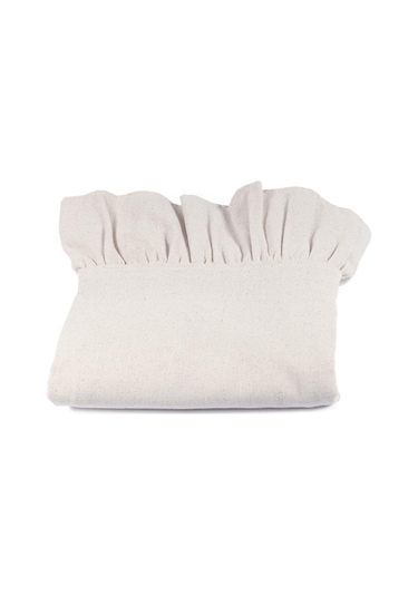 Naturel Fırfırlı Masa Örtüsü Vintage Krem