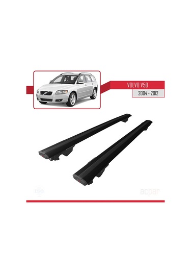 Volvo V50 2004-2012 Arası Ile Uyumlu Hook Model Ara Atkı Tavan Barı Siyah 2 Adet