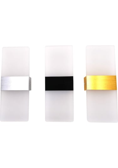 Shineyee Altın Açık Beyaz Dik Açı Led Duvar Lambası - Yatak Odası Mutfak Otel Koridor Dekoratif Işık Gümüş