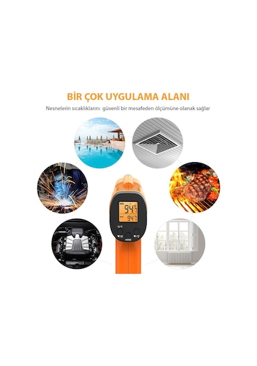 ThermoPro TP30 Endüstriyel Kızılötesi Katı-Sıvı Sıcaklık Ölçer - T08656