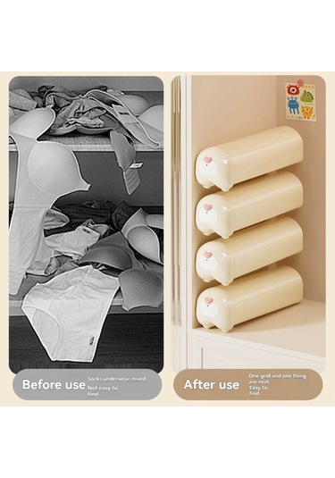 Wezone Duvar Tipi Deliksiz Çekmeceli Giyim Organizörü - Çorap Ve Alt Giyim İçin Bölmeli Dolap Depolama Kutusu