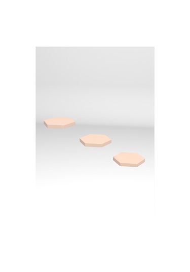 Duvar Rafı Dekoratif 3 Adet Çiçeklik Altıgen Krem