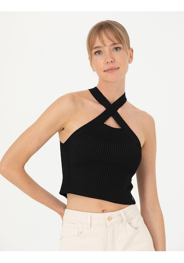 Pierre Cardin Kadın Siyah Triko Bluz 50275774-vr046 Siyah
