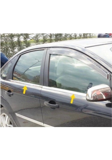 Ford Focus 2 Uyumlu 2005-2011 Krom Cam Çıtası 4 Parça Paslanmaz Çelik