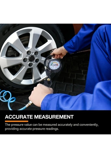 Dashanshop 1 Adet Çok Fonksiyonlu Lastik Şişirme Aleti Basınç Göstergeli Hortum 0 220 Psı