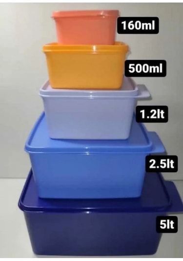Tupperware Kare Miksim Set Çok Renkli