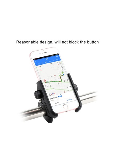 Motosiklet Gidon Alüminyum Alaşımlı Telefon Braketi, 4-6 İnç Cihaz İçin Uygun Siyah Siyah