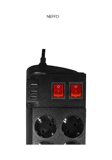 3 Usb Akım Ve Çocuk Korumalı 8li Priz 2mt 0 - 2 M