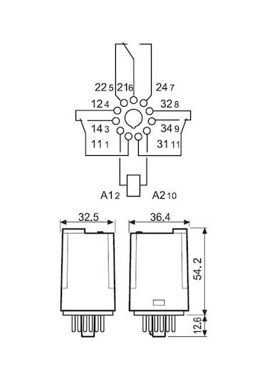 Endüstriyel Röle 3 Kontak 220 V Ac Bobinli Finder 60.13