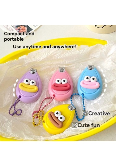 Konesam Eğlenceli Bebek Tırnak Makası - Portatif Ve Kaymaz Pembe Tasarım