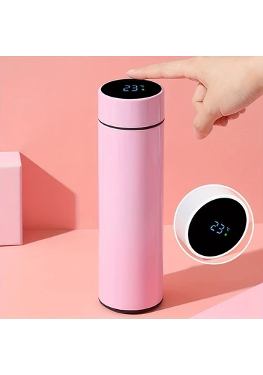 Willowhaven Pembe 304 Paslanmaz Çelik Termos Sıcaklık Göstergeli 16.9oz Seyahat Bardağı Pembe