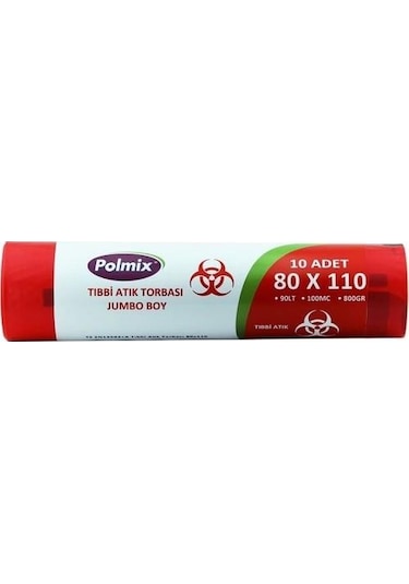 Polmix Atık Poşeti 80X110 Jumbo Boy 100 Mikron Pk 10 Lu