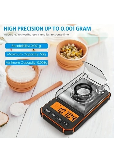 Fastbuy Challenger Turuncu Hassas Mini Terazi 0 001g Cımbızlı Lcd Laboratuvar Terazisi Turuncu