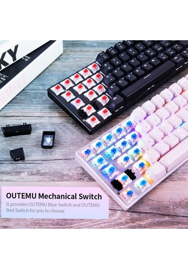 Carrier 61 Tuş Rgb Mekanik Klavye Usb Kablolu Bt Çift Modlu Oyun