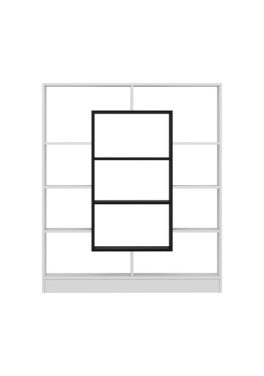 Venüs Kitaplık - Parlak Beyaz / Siyah