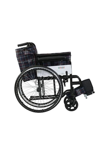 Medkimsan Frenli Tekerlekli Sandalye | Hasta Engelli Arabası | Katlanabilir, Frenli, Emniyet Kemerli