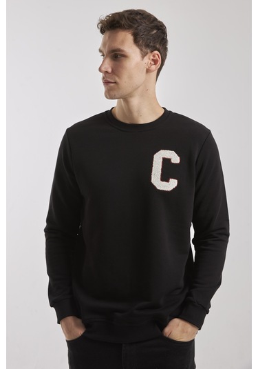 Boston Siyah O-yaka Sweatshırt Siyah