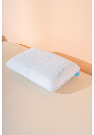 Visco Yüksek Terletmeyen Ortopedik Yastık Serinleten Visco Yastık Jelli Yastık 60x40x15cm Beyaz