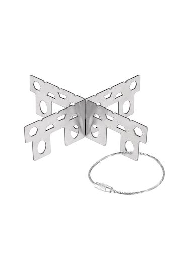 Moveevo Lıxada Ultra Hafif Alüminyum Alkol Ocağı Seti: Çapraz Ayak, Yangın Söndürücü Kapağı Ve Rüzgar Engelleyici - Kamp, Piknik, Yürüyüş İçin Uygun Gümüş