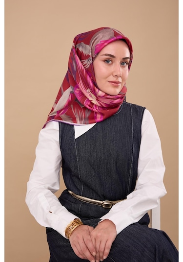 Silk Home Twill İpek Eşarp 11480-60 Bordo, Fuşya, Pembe, Mor, Gri, Krem