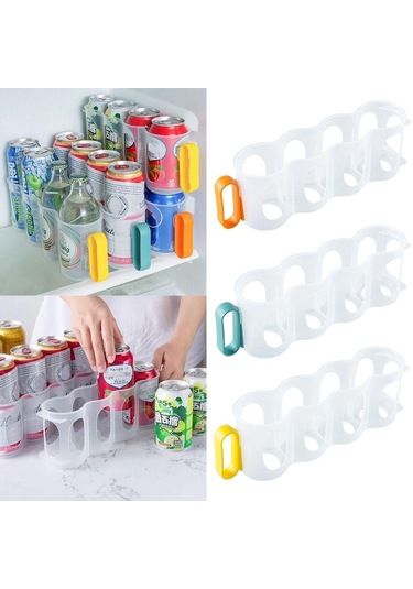 Yer Tasarruflu İçecek Kutusu Bira Şişesi İçecek Tutucu Buzdolabı Saklama Düzenleyici Kutu Saklama Rafı Turuncu